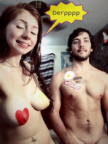 Cookinbaconnaked - Soul plane redhead with her boyfriend (2015/SD)