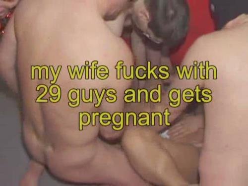 Sandra - My Hot Wife Gangbangs 29 guys and get pregnant (2016/HD)